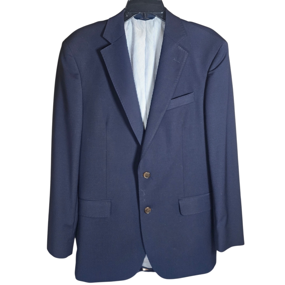 Brooks Brothers Madison Fit Explorer Navy Blue Wool Blend Blazer 40R
